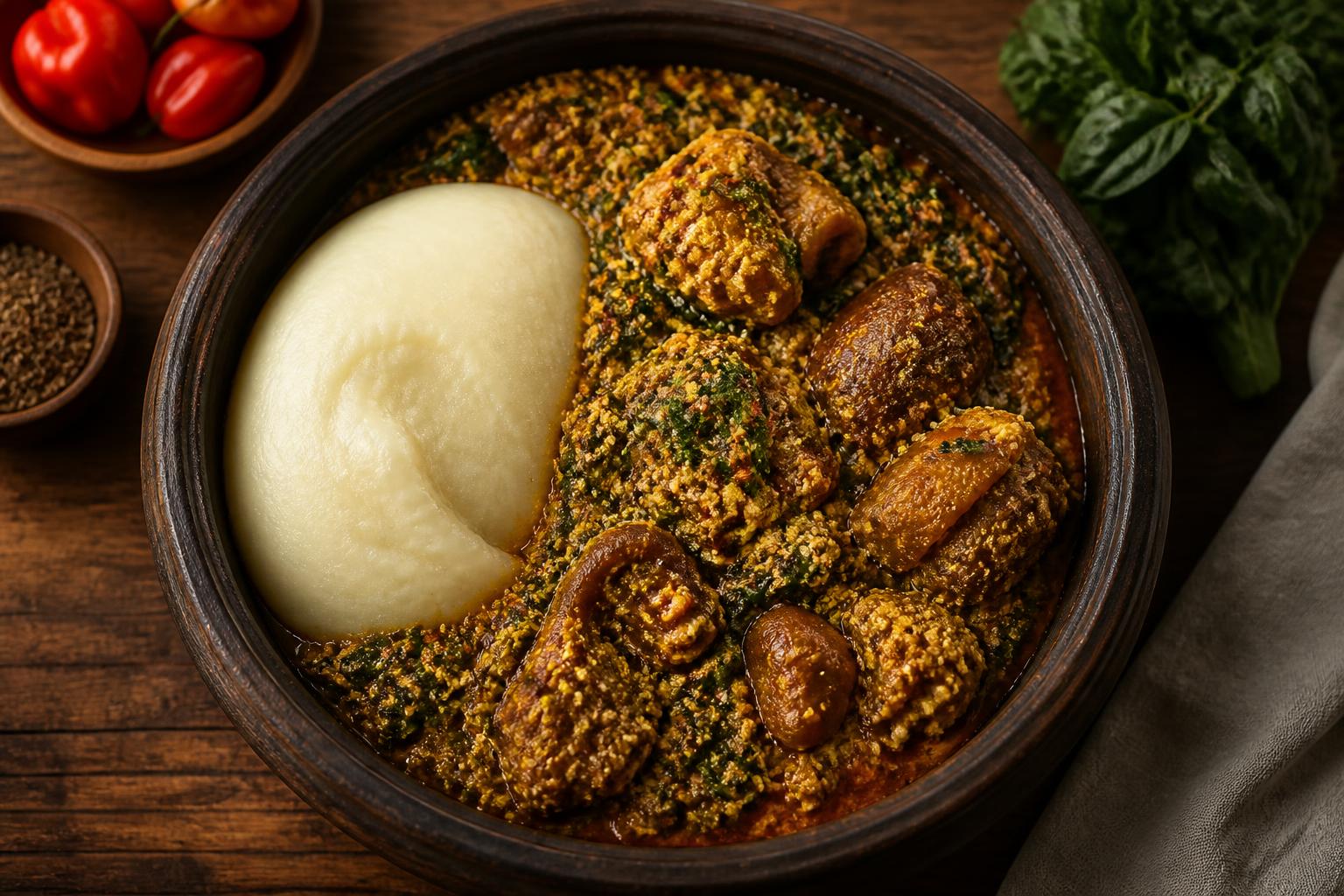 Pounded Yam & Egusi at TIDA RESTAURANT